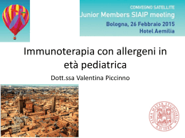 Dati clinici sull*immunoterapia in età pediatrica