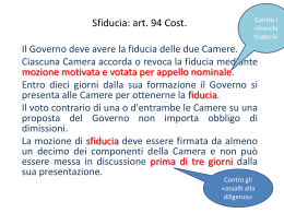 Sfiducia: art. 94 Cost. - Homepage di Roberto Bin