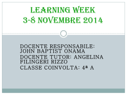 Learning Week 3-8 novembre 2014