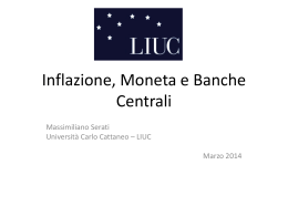 Inflazione, Moneta e Banche Centrali - My LIUC