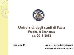Lezione 15 - Economia - Università degli studi di Pavia