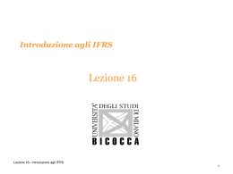 Lezione 16 Introduzione agli IFRS