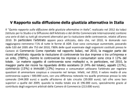 V Rapporto sulla diffusione della giustizia alternativa in Italia