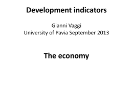 Development indicators Gianni Vaggi University of