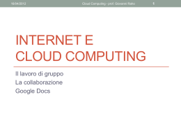 2013Cluod Computing - benvenuto nel sito del laboratorio di