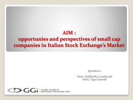 AIM : opportunies and perspectives of small cap companies in Italian