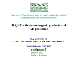 ICQRF activities & the protection of organic products