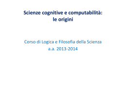 Logica e filosofia della scienza 2013 2014 Scienze cognitive 1
