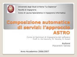 Composizione automatica di servizi: l*approccio ASTRO