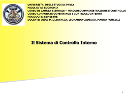 Sistema di controllo interno 2012