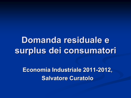 Surplus dei consumatori - Dipartimento di Economia