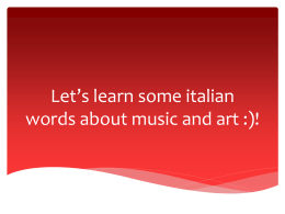Let`s learn some italian words about music and