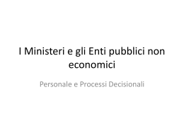 I Ministeri e gli Enti pubblici non economici