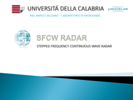 sfcw radar - CAMILab - Universitá della Calabria