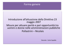 Introduzione attuazione direttiva Pollastrini * Nicolais docente Carla