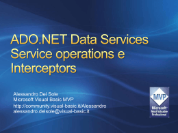 ADO.NET Data Services Service operations e Interceptors