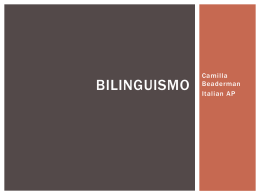 Bilinguismo - Camilla AP Italian