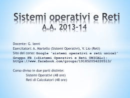 Sistemi operativi e Reti (SOR)