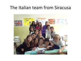 The Italian team from Siracusa