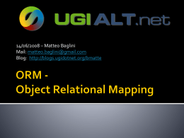 ORM - Object Relational Mapping