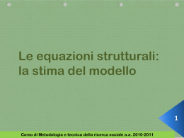 Stima del modello nelle equazioni strutturali
