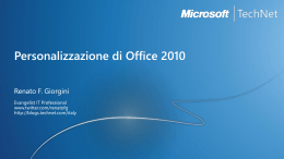 Personalizzazione di Office 2010 - Center