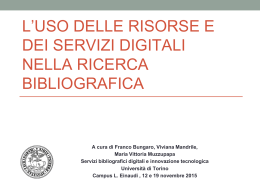l`uso delle risorse e dei servizi digitali nella ricerca bibliografica