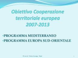 Obiettivo Cooperazione territoriale europea - Pit 2 Nord