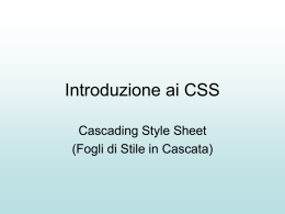 Introduzione ai CSS