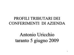 Rel. Prof. Uricchio - Ordine dei Dottori Commercialisti di Taranto