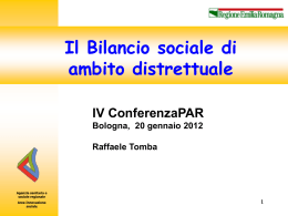 Bilancio Sociale di area distrettuale - Regione Emilia