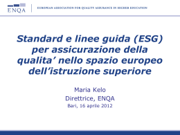 Standard e linee guida (ESG)