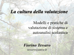 La cultura della valutazione - Ufficio Scolastico Regionale per l`Umbria