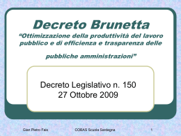 Decreto Brunetta “Ottimizzazione della produttività del lavoro