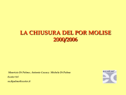 La chiusura del POR Molise 2000-2006