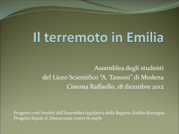 Presentazione: Il terremoto in Emilia