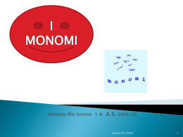 monomi - Non solo numeri