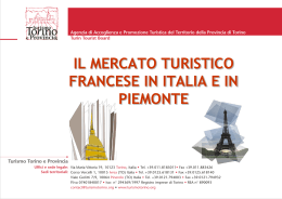 Il mercato turistico francese in Italia e in Piemonte.