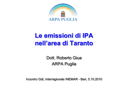 Le emissioni di IPA nell`area di Taranto