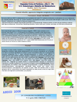 Obesità Infantile: approccio integrato congiunto con i pediatri