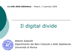 digital divide - Attività culturali ed editoria