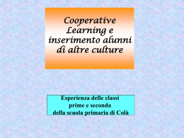Cooperative Learning e inserimento alunni di altre culture