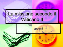 La missione secondo il Vaticano II - appunti (a cura del prof. Marco