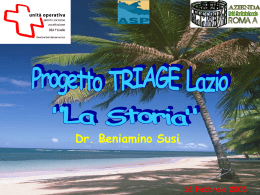 Il Progetto Triage Lazio: La Storia - Agenzia di Sanità Pubblica della