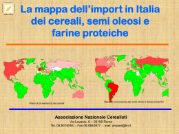 La mappa dell`Import-export cerealicolo con particolare riferimento