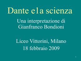 Dante e la scienza - Liceo Scientifico Statale Elio Vittorini