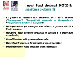 I nuovi Fondi strutturali 2007-2013 - TrevisoSystem