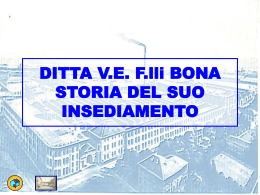 DITTA V.E. F.lli BONA STORIA IN CIFRE DEL SUO INSEDIAMENTO