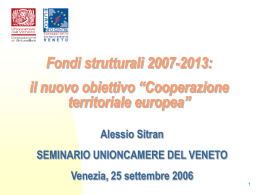 Il nuovo Obiettivo “Cooperazione territoriale - TrevisoSystem