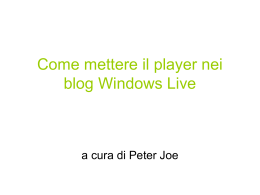 Come mettere il player nei blog Windows Live